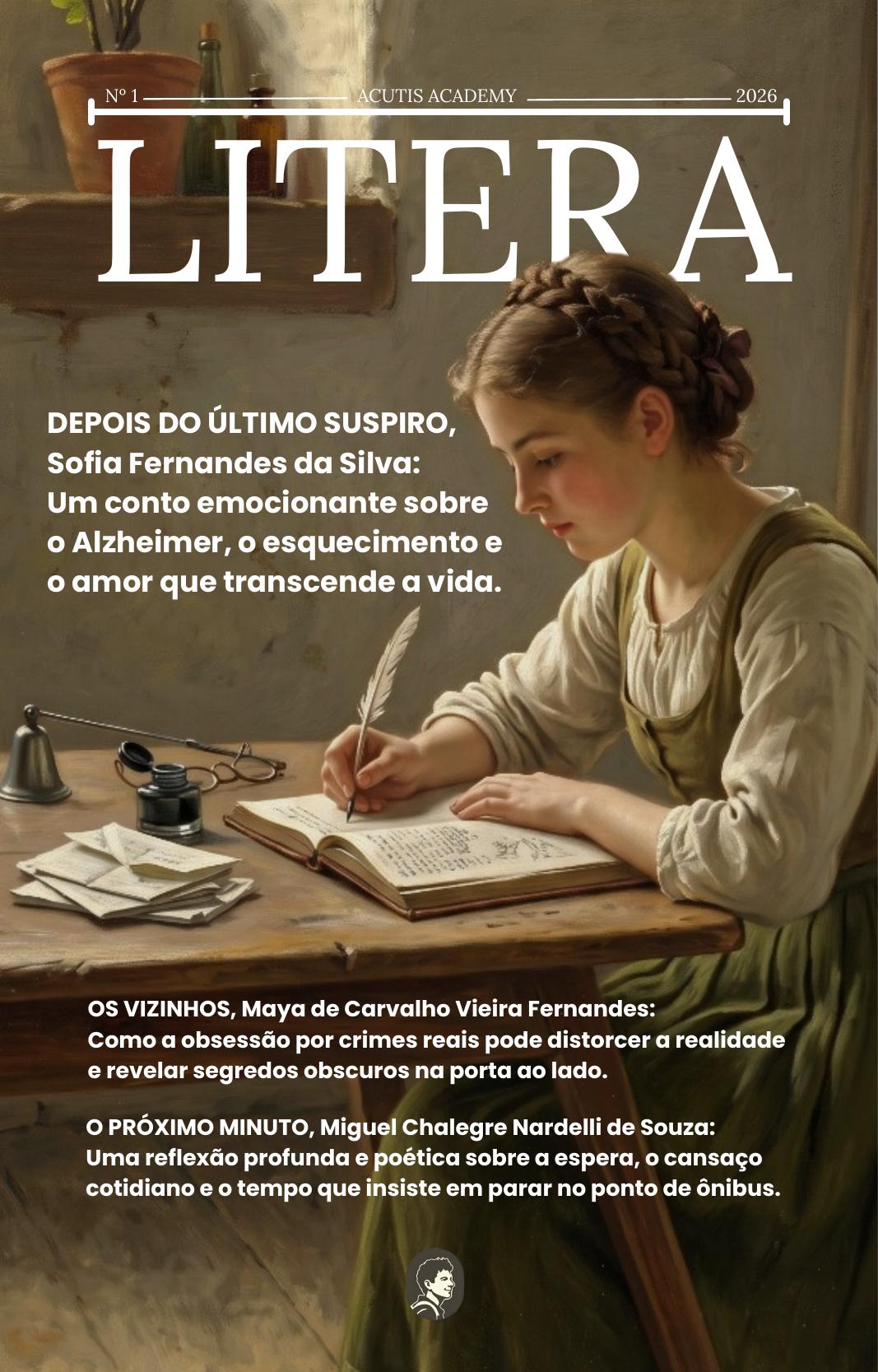 Capa da revista LITERA, escrita pelos alunos da Acutis Academy